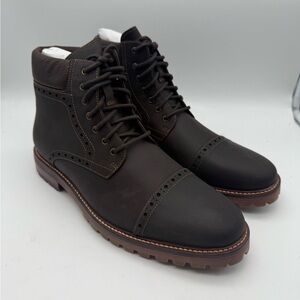 BRAND NEW Warfield & Grand Presidio Cap Toe Brown LEATHER Boots Size 10